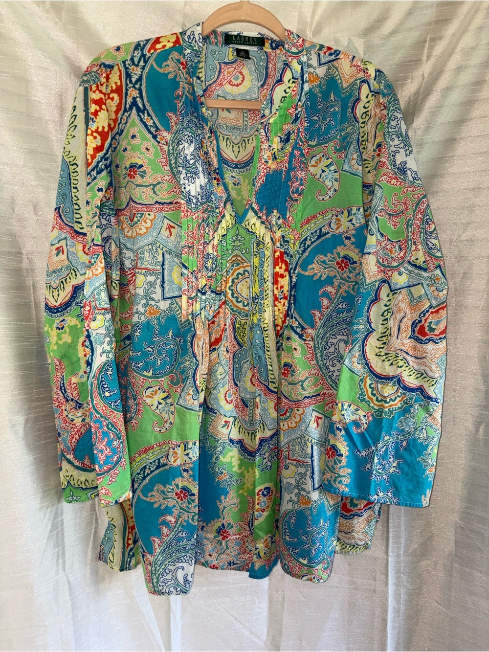 Lauren Ralph Lauren Multicolor Paisley Cotton Tunic - Blue, Green, Red